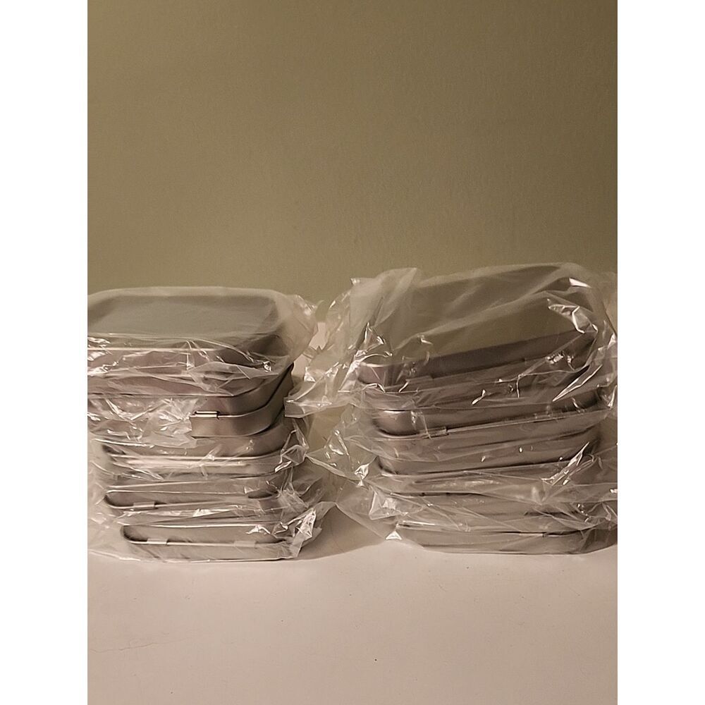 Silver Stackable Storage Hinged Boxes